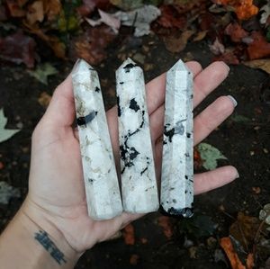 Lot of 3 Rainbow Moonstone towers